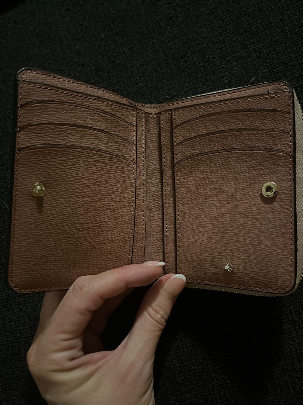 kate spade Two-Tone Zip Wallet - Blush & Black - Picture 4 of 14